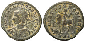 Probus, 276-282. Antoninianus (bronze, 3.49 g, 22 mm), Serdica. IMP C M AVR PROBVS AVG Radiate, helmeted and cuirassed bust of Probus to left, holding...