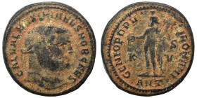 Maximianus, first reign, 286-305. Follis (bronze, 10.46 g, 27 mm), Antioch. IMP C M A MAXIMIANVS P F AVG Laureate head of Maximianus to right. Rev. GE...