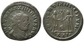 Maximianus. first reign, 286-305. Antoninianus (bronze, 4.04 g, 20 mm). Cyzicus. IMP C M A MAXIMIANVS AVG Radiate and cuirassed bust right. Rev. CONCO...