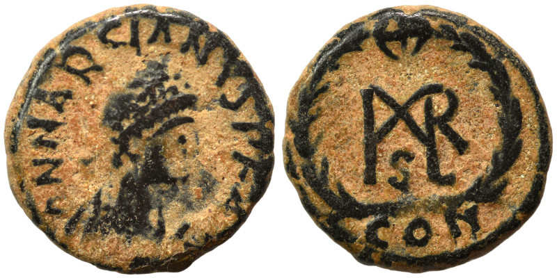 Marcian, 450-457. Nummus (bronze, 1.22 g, 11 mm), Constantinople. D N MARCIANVS ...