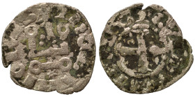 CRUSADERS. Principality of Achaea (?). Denier (silver, 0.64 g, 18 mm). Cross. Rev. Castle, star below. Fine.