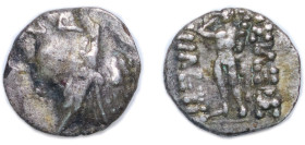 Greece (ancient) Kings of Baktria 171 BC-145 BC AR Obol - Eukratides I Silver 0.58g VF HGC 12, 140
