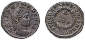 Rome Roman Empire 320 - 321 AQT AE Nummus - Crispus (CAESARVM NOSTRORVM VOT V) Bronze Aquileia Mint 3g XF RIC VII 68