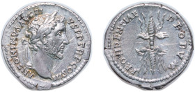 Rome Roman Empire 140 - 143 AR Denarius - Antoninus Pius (PROVIDENTIAE DEORVM) Silver Rome Mint 3.2g AU RIC III 80A_denarius OCRE ric.3.ant.80A_denari...