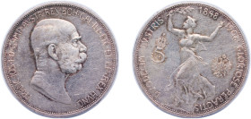 Austria Austro-Hungarian Empire 1908 5 Corona - Franz Joseph I (Reign) Silver (.900) Vienna Mint (3941600) 24.1g VF KM 2809