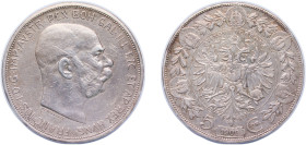 Austria Austro-Hungarian Empire 1909 5 Corona - Franz Joseph I Silver (.900) Vienna Mint (1708800) 24g VF Surface hairlines KM 2813