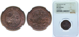 Bolivia Republic 1942 50 Centavos Brass Philadelphia Mint (10000000) 5.1g NGC UNC Cleaned KM 182a Schön 13