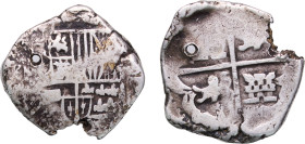 Bolivia Spanish colony 1596 - 1605 P B 4 Reales - Philip III Silver (.931) Potosi Mint 12g VF Holed KM 9