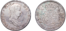 Bolivia Spanish colony 1813 PTS PJ 8 Reales - Ferdinand VII Silver (.896) Potosi Mint 27g XF KM 84