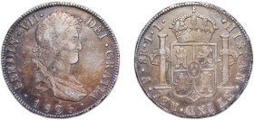 Bolivia Spanish colony 1825 PTS JL 8 Reales - Ferdinand VII Silver (.896) Potosi Mint 26.95g VF KM 84