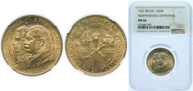 Brazil Republic of the United States of Brazil 1922 1000 Réis (Independence Centennial) Aluminium bronze Rio de Janeiro Mint (16698000) 8g NGC MS 64 K...