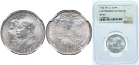 Brazil Republic of the United States of Brazil 1922 2000 Réis (Independence Centennial) Silver (.900) Rio de Janeiro Mint (1560000) 7.9g NGC MS 65 KM ...