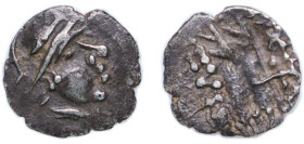 Central Asia (ancient) Tribal confederation of Yuezhi ca. 171 BC-145 BC AR Obol - Eukratides-imitations (Rare) Silver 0.6g VF