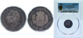 India India - Portuguese colony 1881 ¼ Rupia - Luíz I (Calcutta mint) Silver (.920) Calcutta Mint (470748) 2.9g PCGS AU 50 KM 310 Gomes L1 12