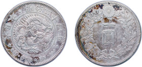 Japan Empire M24 (1891) 四十二治明 1 Yen - Meiji (small type) Silver (.900) (7518021) 27g XF Y A25.3 JNDA 01-10A