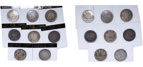 Japan Empire 1870-1871 20 Sen - Meiji (8 Lots) Silver (.800) VF Y 3 JNDA 01-20