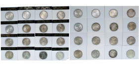 Japan Empire 20th Century 50 Sen Lots 16 Different dates, TO EXAMINE, SOLD AS SEEN, NO RETURN Silver AU-UNC