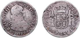 Peru Spanish colony 1794 LIMAE IJ 2 Reales - Carlos IV Silver (.896) Lima Mint 6.46g VF KM 95