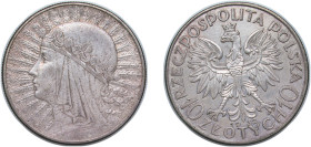 Poland Second Republic 1932 b.z 10 Złotych (Polonia) Silver (.750) Royal Mint (Tower Hill) (6000000) 22g AU Y 22 Schön 21