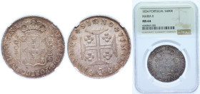 Portugal Kingdom 1834 Cruzado/ 400 Reis - Maria II Silver (.916) Lisbon Mint (1864278) 15g NGC MS 64 KM 403.2 Gomes M2 16