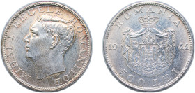 Romania Kingdom 1944 500 Lei - Mihai I Silver (.700) Bucharest Mint (9731000) 11.8g UNC KM 65 Schön 80