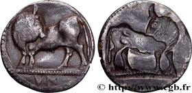 LUCANIA - SYBARIS
Type : Nomos, statère ou didrachme 
Date : c. 530-510 AC. 
Mint name / Town : Sybaris, Lucanie 
Metal : silver 
Diameter : 27  mm
Or...