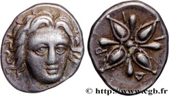 CARIA - SATRAPS OF CARIA - HIDREIUS
Type : Trihemiobole 
Date : c. 350 AC 
Mint name / Town : Halicarnasse, Carie 
Metal : silver 
Diameter : 10  mm
O...