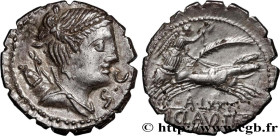 CLAUDIA
Type : Denier serratus 
Date : 79 AC. 
Mint name / Town : Rome 
Metal : silver 
Millesimal fineness : 950  ‰
Diameter : 18,5  mm
Orientation d...