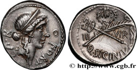 SICINIA
Type : Denier 
Date : 49 AC. 
Mint name / Town : Rome 
Metal : silver 
Millesimal fineness : 950  ‰
Diameter : 18  mm
Orientation dies : 11  h...