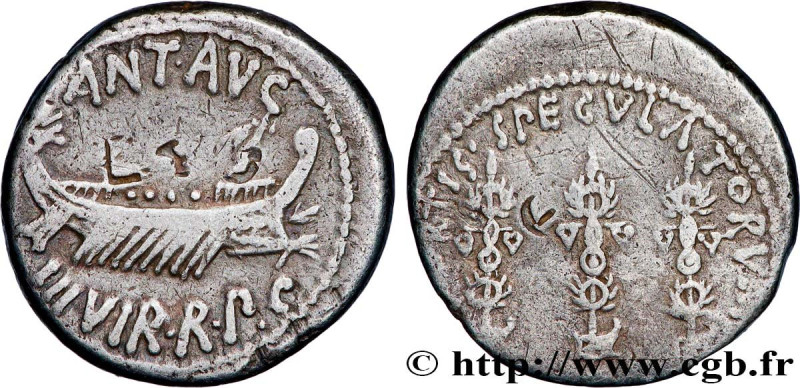 MARCUS ANTONIUS
Type : Denier 
Date : 32-31 AC. 
Mint name / Town : Patras 
Meta...