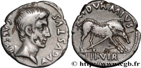 AUGUSTUS
Type : Denier 
Date : 19-18 AC. 
Mint name / Town : Rome 
Metal : silver 
Millesimal fineness : 900  ‰
Diameter : 19  mm
Orientation dies : 1...