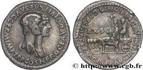 NERO and AGRIPPINA
Type : Denier 
Date : 55 
Mint name / Town : Lyon 
Metal : silver 
Millesimal fineness : 900   ‰
Diameter : 19  mm
Orientation dies...