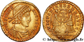 CONSTANS
Type : Solidus 
Date : 345 
Mint name / Town : Trèves 
Metal : gold 
Diameter : 22,5  mm
Orientation dies : 6  h.
Weight : 4,40  g.
Rarity : ...
