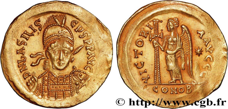 BASILISCUS
Type : Solidus 
Date : 475 
Mint name / Town : Constantinople 
Metal ...