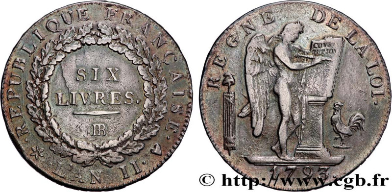 THE CONVENTION
Type : Six livres dit "au génie", légende FRANÇAISE 
Date : 1793 ...