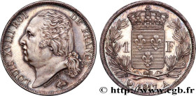 LOUIS XVIII
Type : 1 franc Louis XVIII 
Date : 1817 
Mint name / Town : Paris 
Quantity minted : 178258 
Metal : silver 
Millesimal fineness : 900  ‰
...
