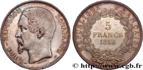 II REPUBLIC
Type : 5 francs Louis-Napoléon, 1er type 
Date : 1852 
Mint name / Town : Paris 
Quantity minted : 16096228 
Metal : silver 
Millesimal fi...