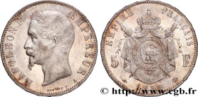 SECOND EMPIRE
Type : 5 francs Napoléon III, tête nue 
Date : 1855 
Mint name / Town : Paris 
Quantity minted : 4094200 
Metal : silver 
Millesimal fin...