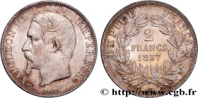 SECOND EMPIRE
Type : 2 francs Napoléon III, tête nue 
Date : 1857 
Mint name / Town : Paris 
Quantity minted : 338780 
Metal : silver 
Millesimal fine...