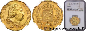 LOUIS XVIII
Type : 40 francs or Louis XVIII 
Date : 1816 
Mint name / Town : Bayonne 
Quantity minted : 3258 
Metal : gold 
Millesimal fineness : 900 ...