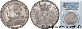 LOUIS XVIII
Type : 5 francs Louis XVIII, buste habillé 
Date : 1815/4 
Date : 1814 
Mint name / Town : Rouen 
Quantity minted : 633.669 
Metal : silve...