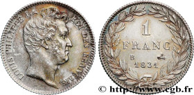 LOUIS-PHILIPPE I
Type : 1 franc Louis-Philippe, tête nue 
Date : 1831 
Mint name / Town : Rouen 
Quantity minted : 399420 
Metal : silver 
Millesimal ...