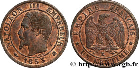SECOND EMPIRE
Type : Un centime Napoléon III, tête nue 
Date : 1853 
Mint name / Town : Bordeaux 
Quantity minted : --- 
Metal : bronze 
Diameter : 15...