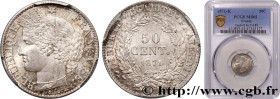 III REPUBLIC
Type : 50 centimes Cérès, IIIe République 
Date : 1871 
Mint name / Town : Bordeaux 
Quantity minted : 722980 
Metal : silver 
Millesimal...