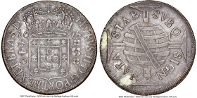 Pedro II "Small Crown" 640 Reis 1695-(B) XF Details (Cleaned) NGC, Bahia mint, KM84, LMB-125. Small crown. An early Bahia-minted example, the largest ...
