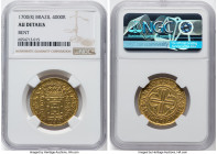Pedro II gold 4000 Reis 1700-(R) AU Details (Bent) NGC, Rio de Janeiro mint, KM98, LMB-32b. HID09801242017 © 2024 Heritage Auctions | All Rights Reser...
