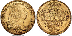 Jose I gold 6400 Reis (Peça) 1773-B UNC (Cleaned), Bahia mint, KM172.1, LMB-403. 14.2gm. HID09801242017 © 2024 Heritage Auctions | All Rights Reserved...