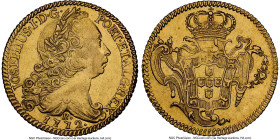 José I gold 6400 Reis 1772-R AU53 NGC, Rio de Janeiro mint, KM172.2. A lovely example with lemon-honey surfaces and a soft, champagne luster. HID09801...