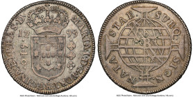 Maria I 640 Reis 1799-B XF45 NGC, Bahia mint, KM231.2, LMB-369. "SUBQ" variety. Accompanied by Antonio Joaquim da Costa collector's tag. Ex. Antonio J...
