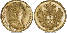 Maria I gold 6400 Reis (Peça) 1798-R AU (Cleaned), Rio de Janeiro mint, KM226.1, LMB-536. 14.3gm. HID09801242017 © 2024 Heritage Auctions | All Rights...